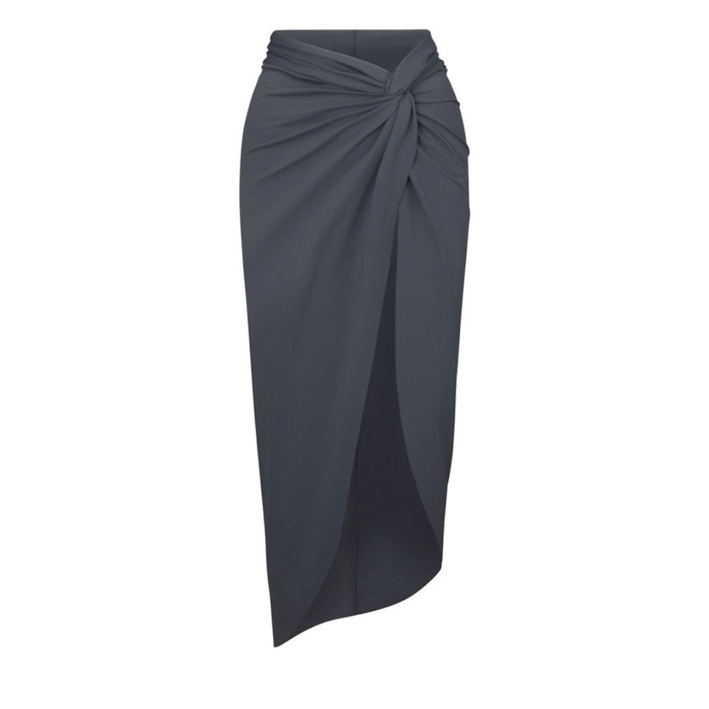NWT SKIMS Sarong Skirt in Gunmetal